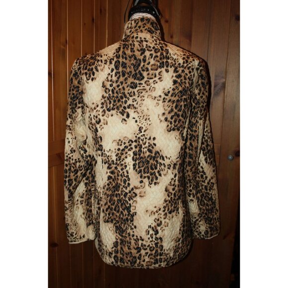 Liz Claiborne Studio Vintage Leopard Quilted Jacket Size M - Picture 3 of 10
